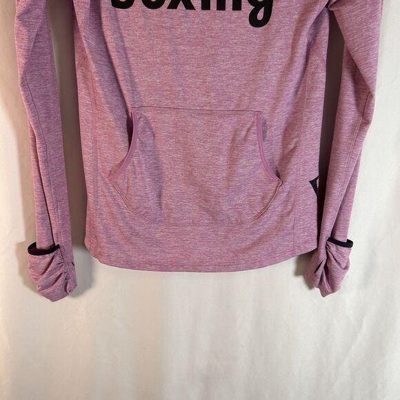 Title Boxing Nike Hoodie Women's Small Heathered Pink Lond Sleeve Lightweight - Picture 3 of 7